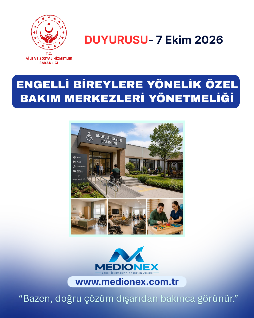 ENGELLİ BİREYLERE YÖNELİK ÖZEL BAKIM MERKEZLERİ YÖNETMELİĞİ
